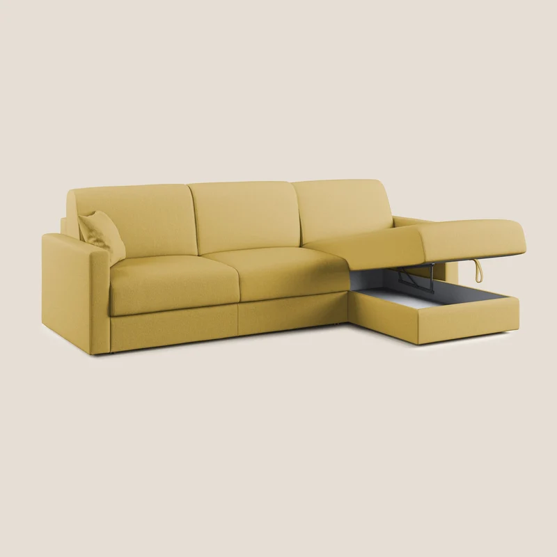 Chris Canapé d'angle 5 places en tissu imperméable T13 jaune