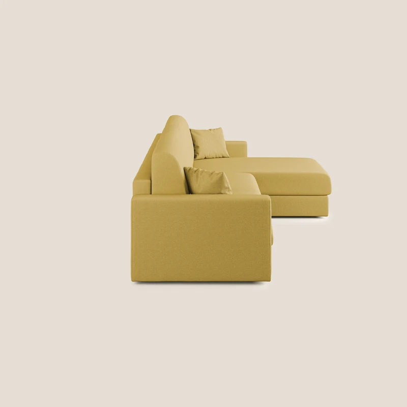 Chris Canapé d'angle 5 places en tissu imperméable T13 jaune