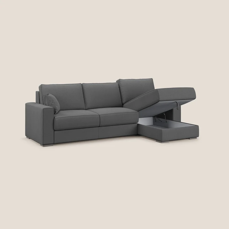 Dream Canapé convertible d'angle en tissu détachable T05 anthracite