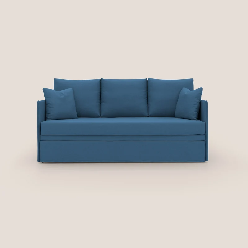 Brera Canapé duplex avec lits jumeaux et tissu effet coton imperméable T13 bleu