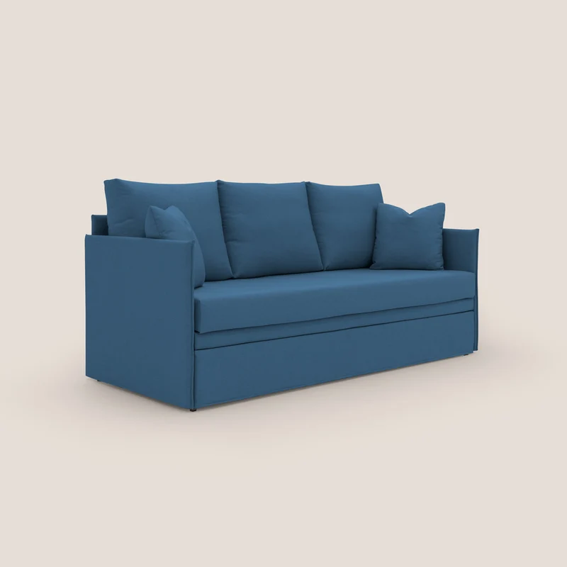 Brera Canapé duplex avec lits jumeaux et tissu effet coton imperméable T13 bleu