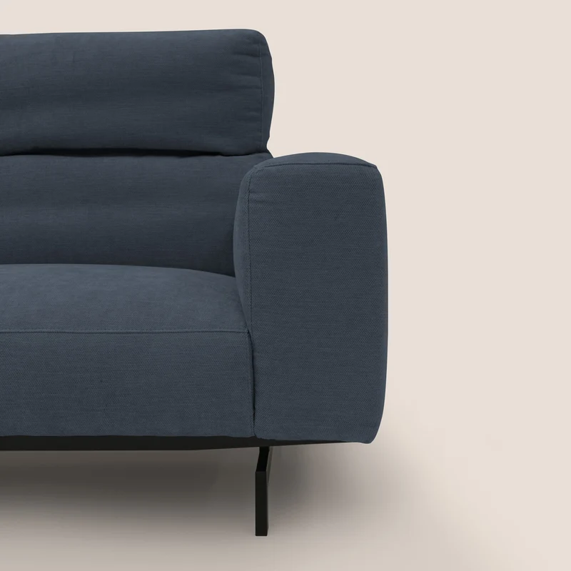 Sakura Canapé d'angle RÉVERSIBLE et modulable en tissu doux et imperméable T14 bleu