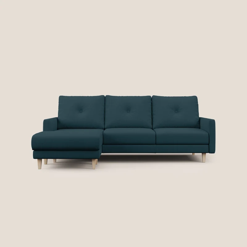 Matisse canapé d'ange avec assises coulissantes et dossier en duvet d'oie en tissu détachable T17 bleu canard