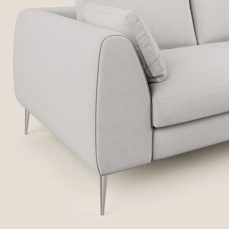 Plano canapé moderne en microfibre technique détachable T11 gris clair