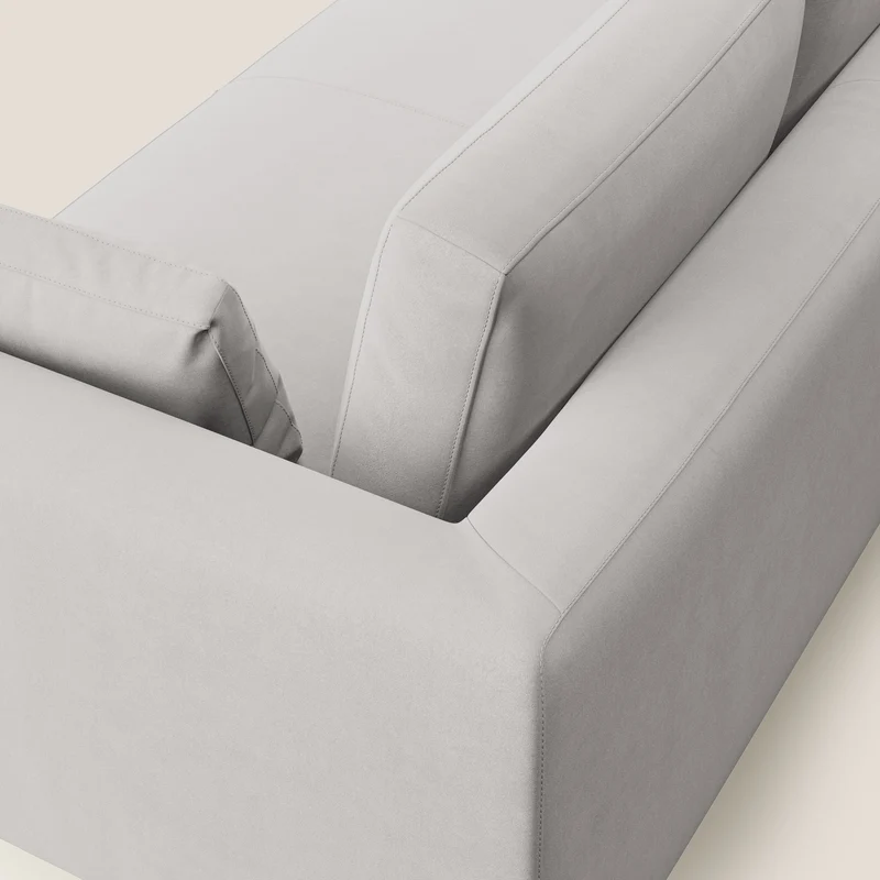 Plano canapé moderne en microfibre technique détachable T11 gris clair