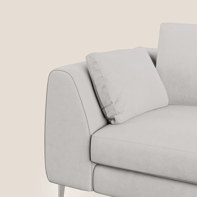Plano canapé moderne en microfibre technique détachable T11 gris clair