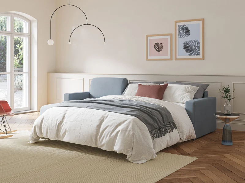 Best canapé-lit d’angle en tissu imperméable T02 pétrole