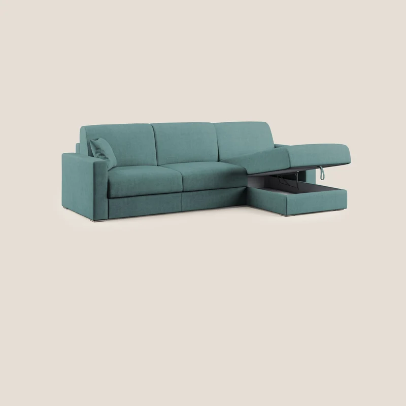 Best canapé-lit d’angle en tissu imperméable T02 pétrole