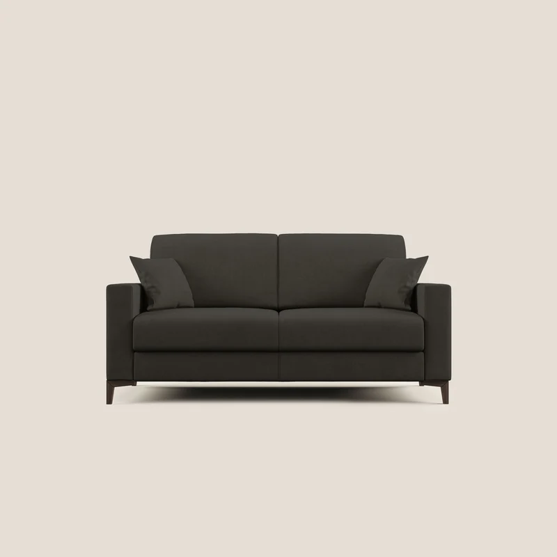 Kafka canapé lit convertible en tissu doux imperméable T02 noir