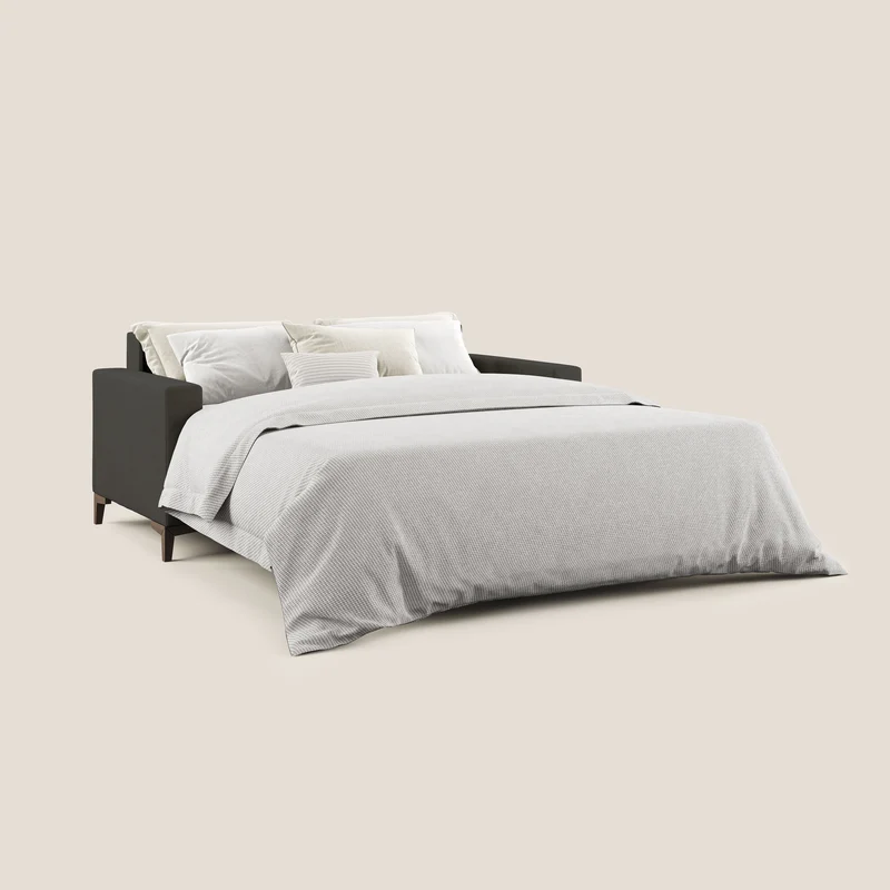 Kafka canapé lit convertible en tissu doux imperméable T02 noir