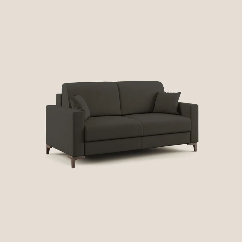 Kafka canapé lit convertible en tissu doux imperméable T02 noir