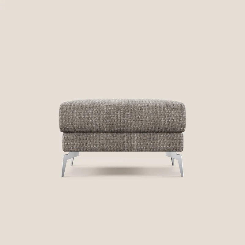 Star Pouf avec pieds hauts en tissu imperméable doux entrelacé T06 Taupe tortora