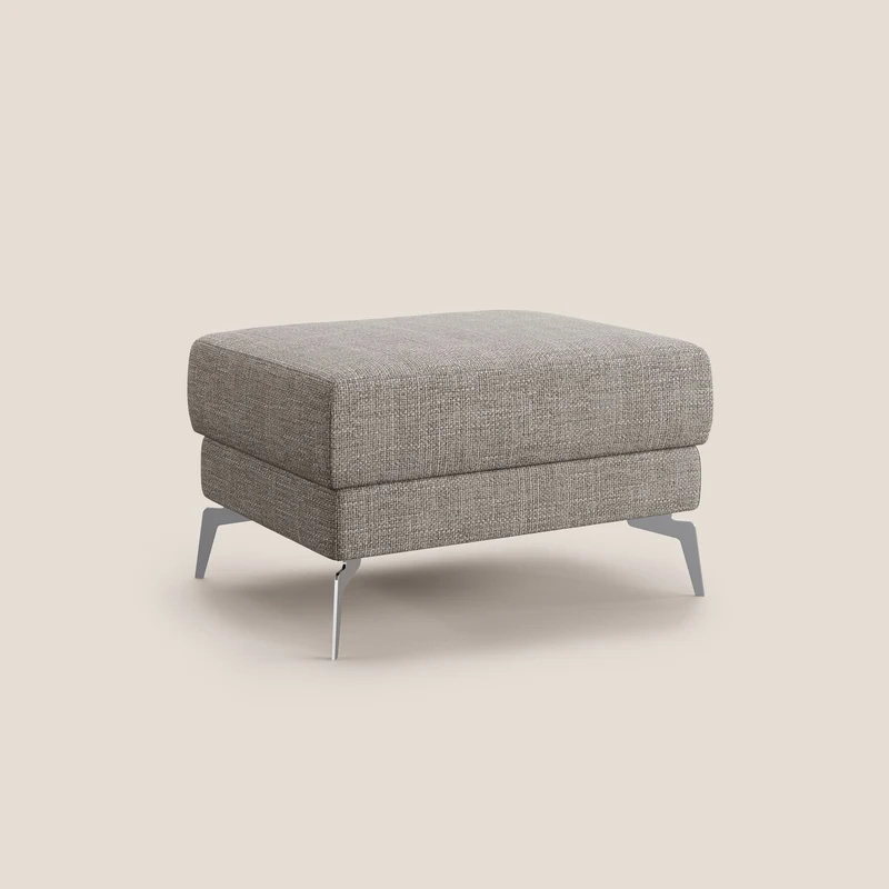 Star Pouf avec pieds hauts en tissu imperméable doux entrelacé T06 Taupe tortora