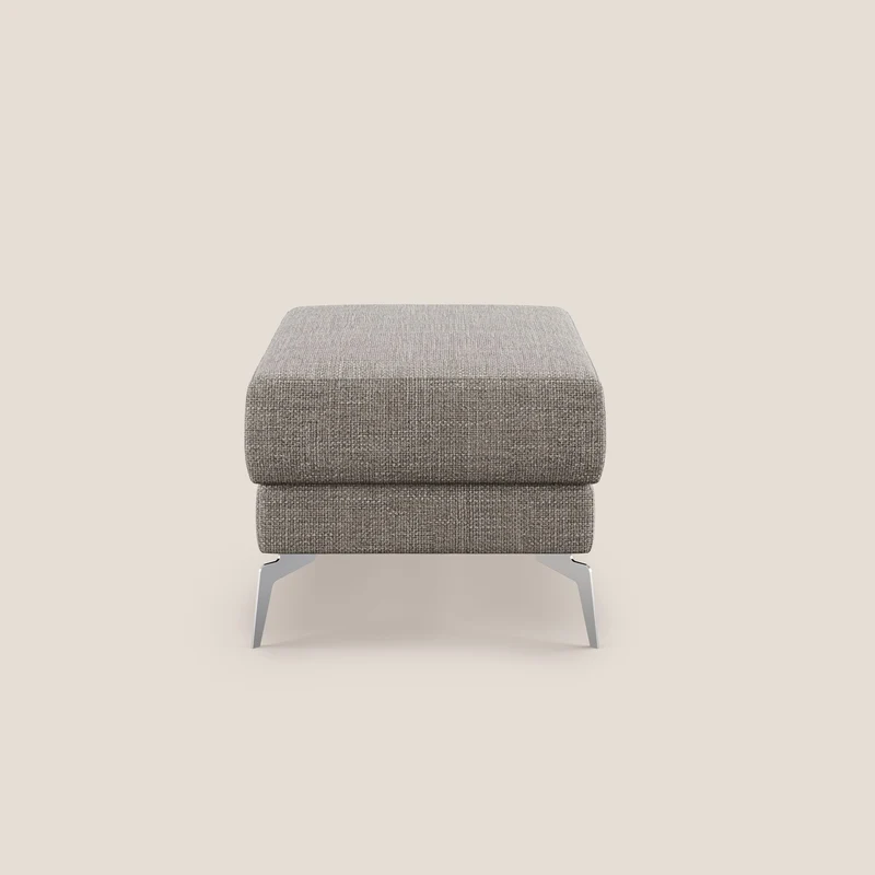 Star Pouf avec pieds hauts en tissu imperméable doux entrelacé T06 Taupe tortora