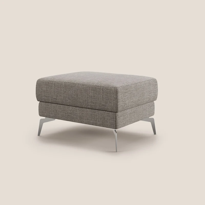 Star Pouf avec pieds hauts en tissu imperméable doux entrelacé T06 Taupe tortora