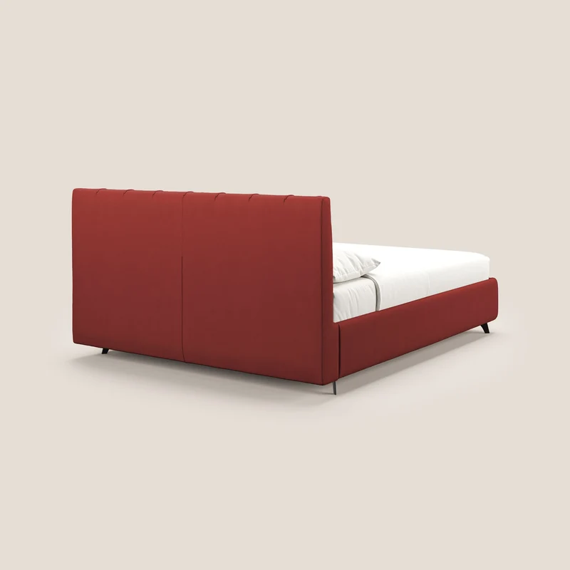 Bogart lit avec coffre rembourré complètement déhoussable en microfibre détachable T11 rouge