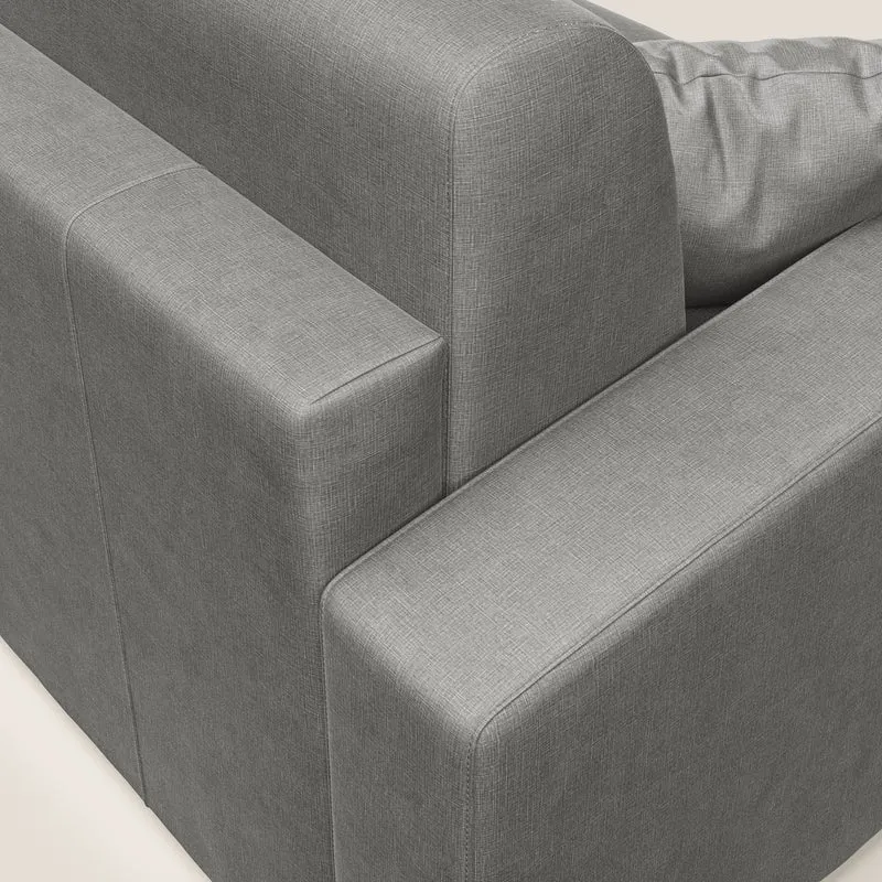 Lebron Canapé-lit d’angle avec méridienne en velours doux T01 gris