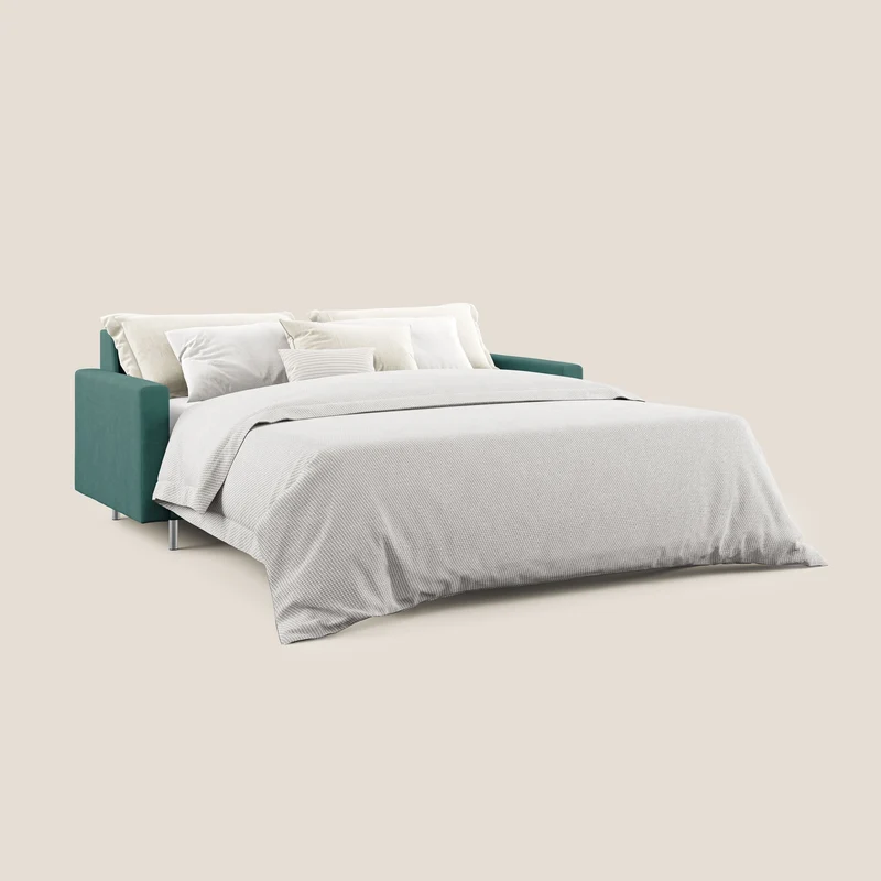 Megan canapé convertible en microfibre détachable T11 bleu canard