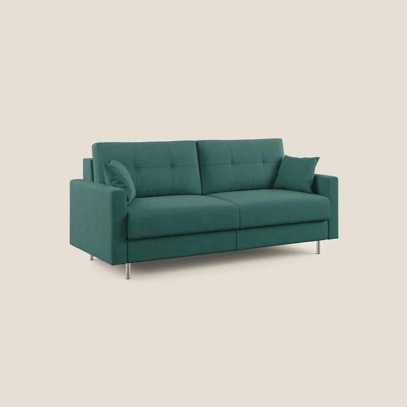 Megan canapé convertible en microfibre détachable T11 bleu canard