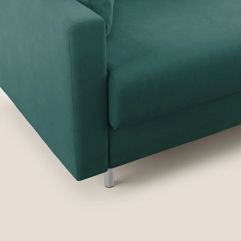 Megan canapé convertible en microfibre détachable T11 bleu canard