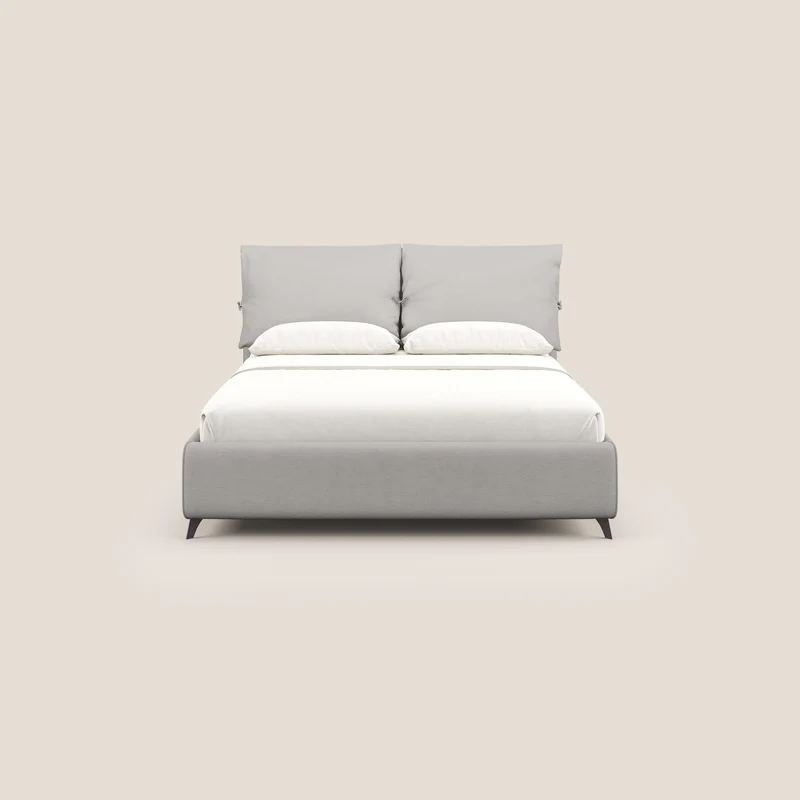 Susan lit rembourré avec coffre complètement déhoussable en microfibre détachable T11 gris clair