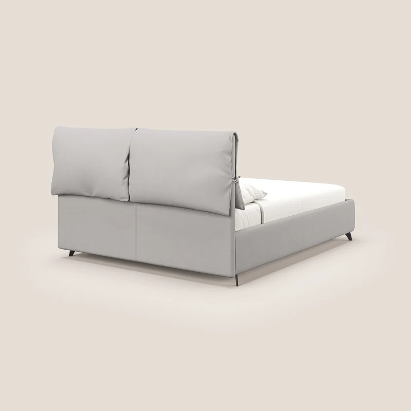 Susan lit rembourré avec coffre complètement déhoussable en microfibre détachable T11 gris clair