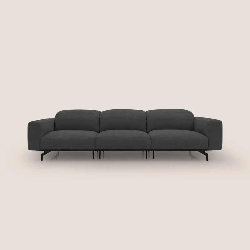 Sakura canapé modulaire 3 places en tissu flammé doux et imperméable T14 anthracite