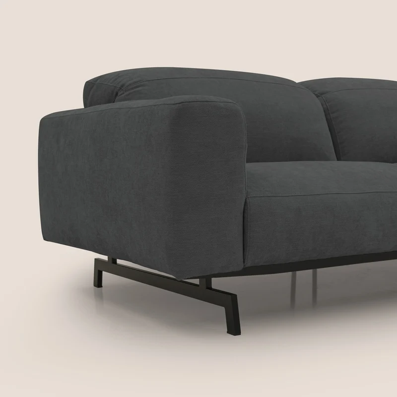Sakura canapé modulaire 3 places en tissu flammé doux et imperméable T14 anthracite