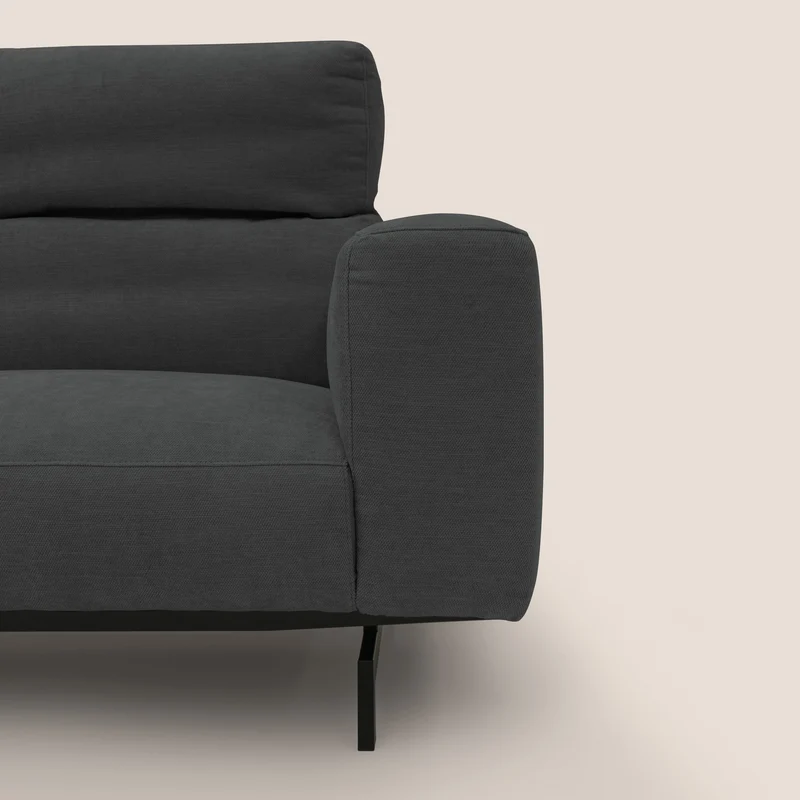 Sakura canapé modulaire 3 places en tissu flammé doux et imperméable T14 anthracite