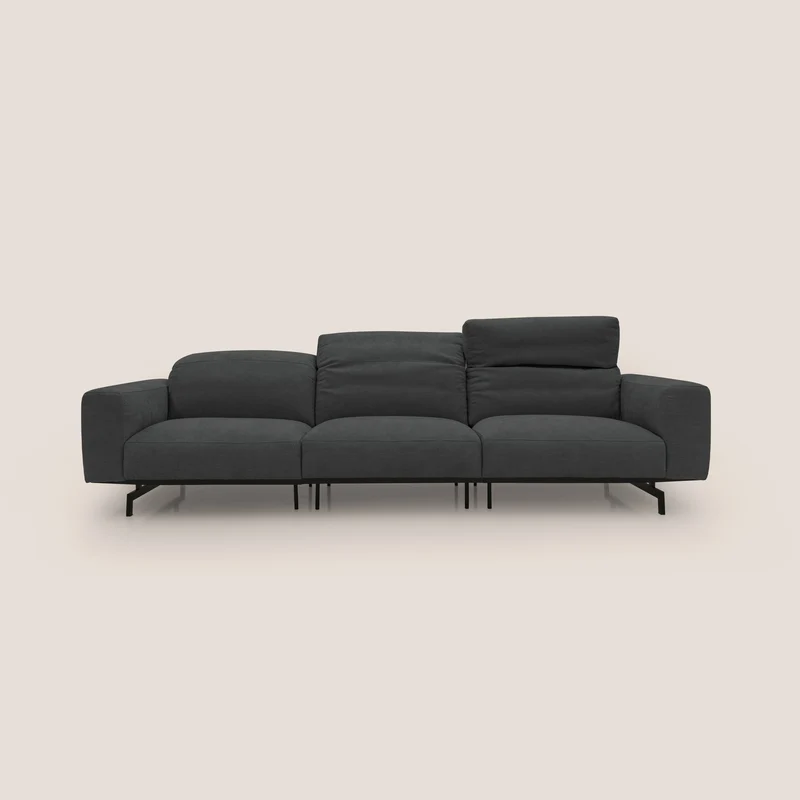 Sakura canapé modulaire 3 places en tissu flammé doux et imperméable T14 anthracite