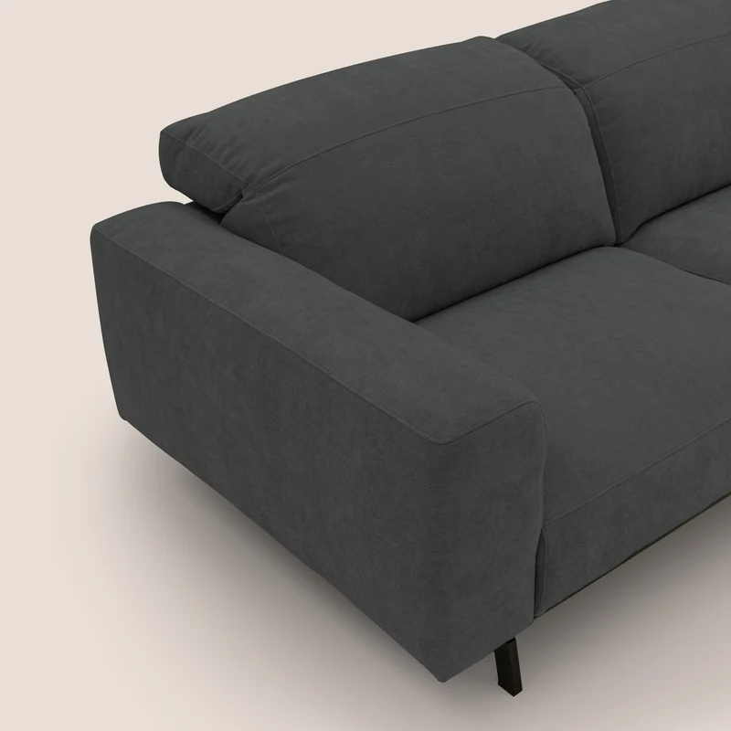 Sakura canapé modulaire 3 places en tissu flammé doux et imperméable T14 anthracite