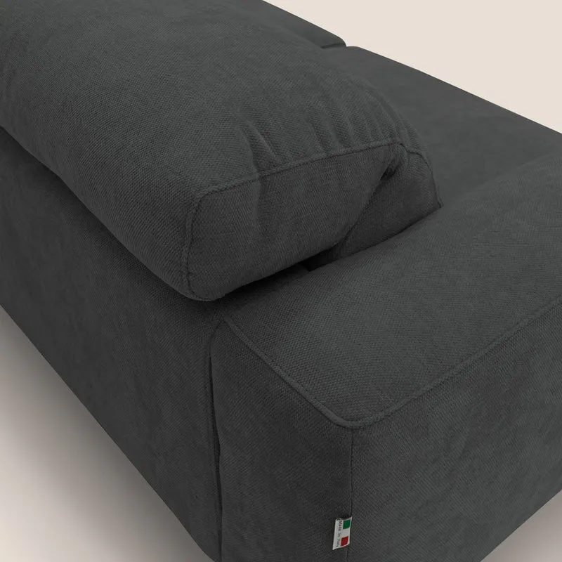 Sakura canapé modulaire 3 places en tissu flammé doux et imperméable T14 anthracite