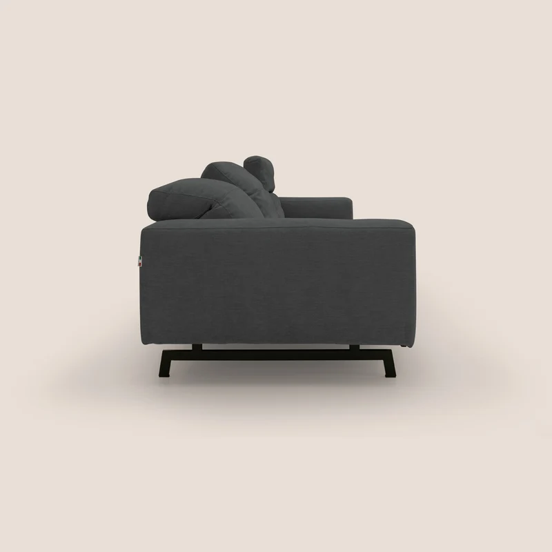 Sakura canapé modulaire 3 places en tissu flammé doux et imperméable T14 anthracite
