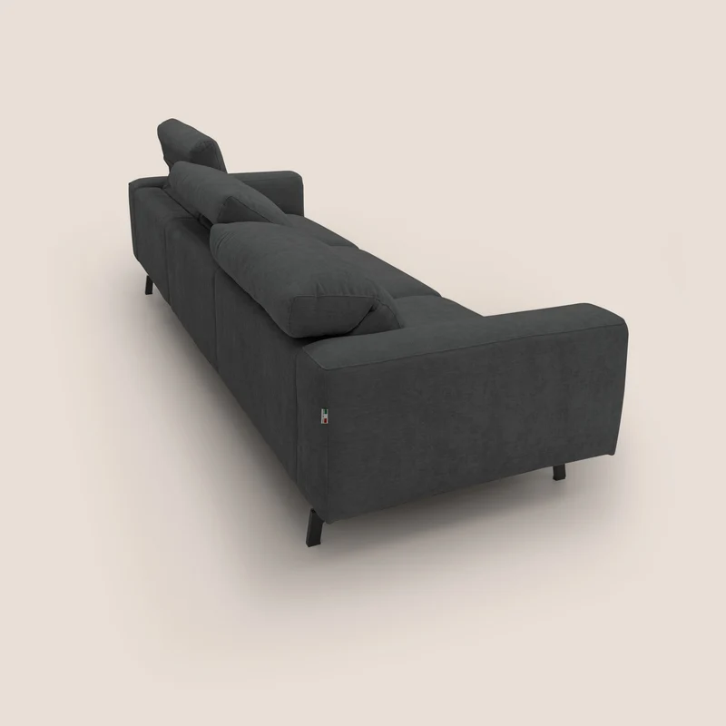 Sakura canapé modulaire 3 places en tissu flammé doux et imperméable T14 anthracite
