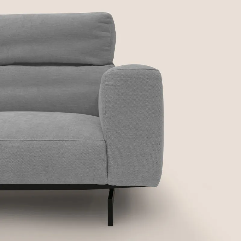 Sakura Canapé d'angle RÉVERSIBLE et modulable en tissu doux et imperméable T14 gris clair