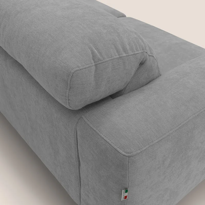 Sakura Canapé d'angle RÉVERSIBLE et modulable en tissu doux et imperméable T14 gris clair