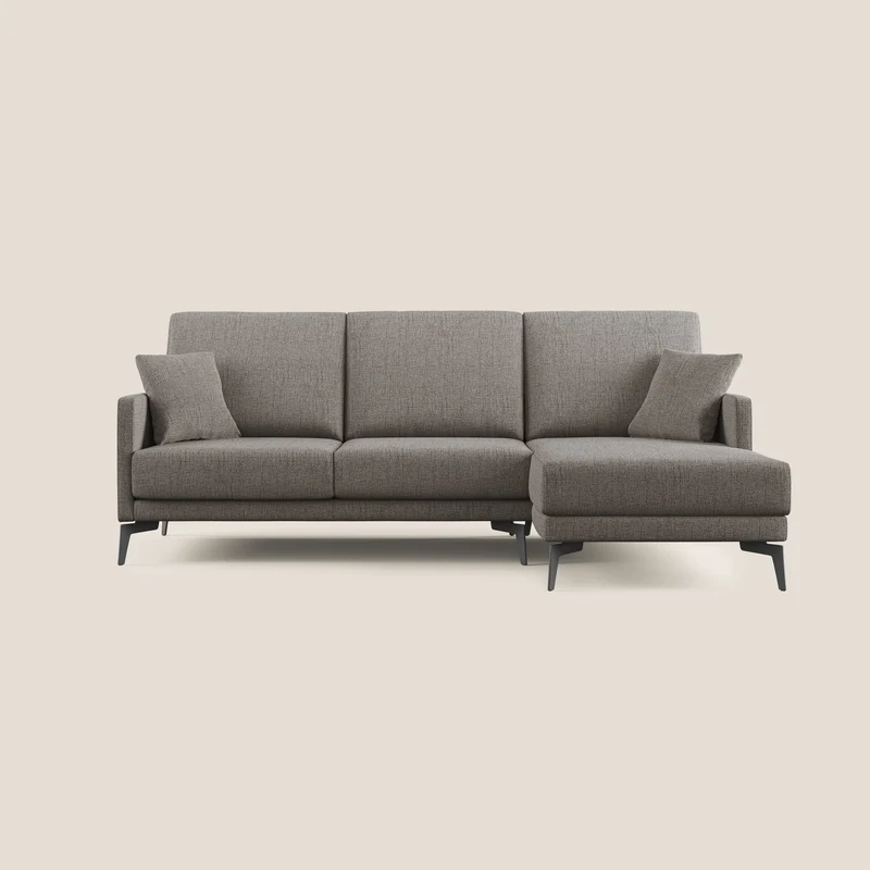 Saturno canapé d'angle moderne en tissu doux imperméable T03 taupe
