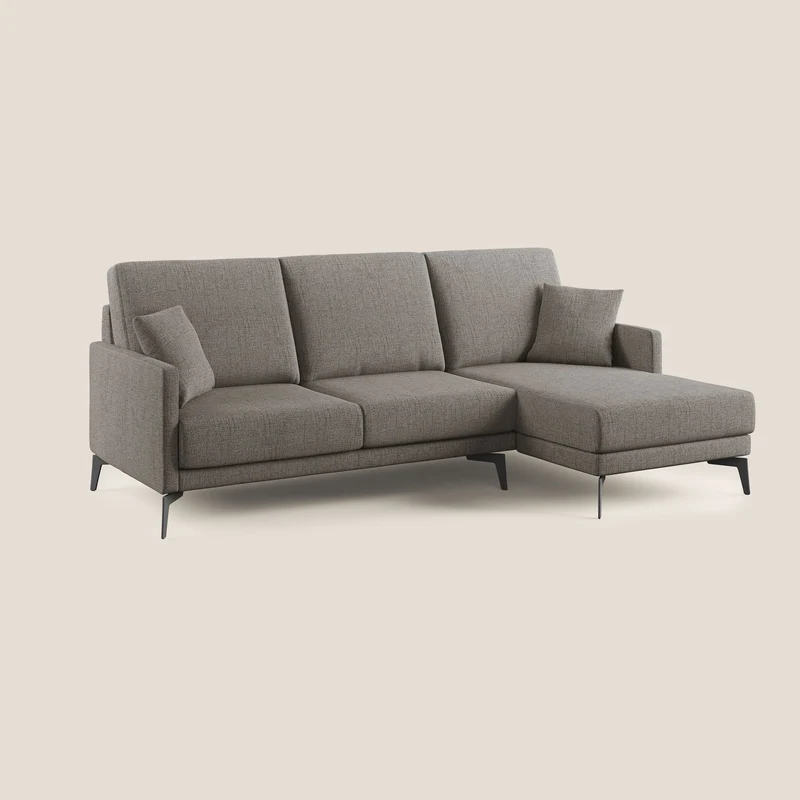 Saturno canapé d'angle moderne en tissu doux imperméable T03 taupe