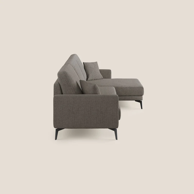 Saturno canapé d'angle moderne en tissu doux imperméable T03 taupe