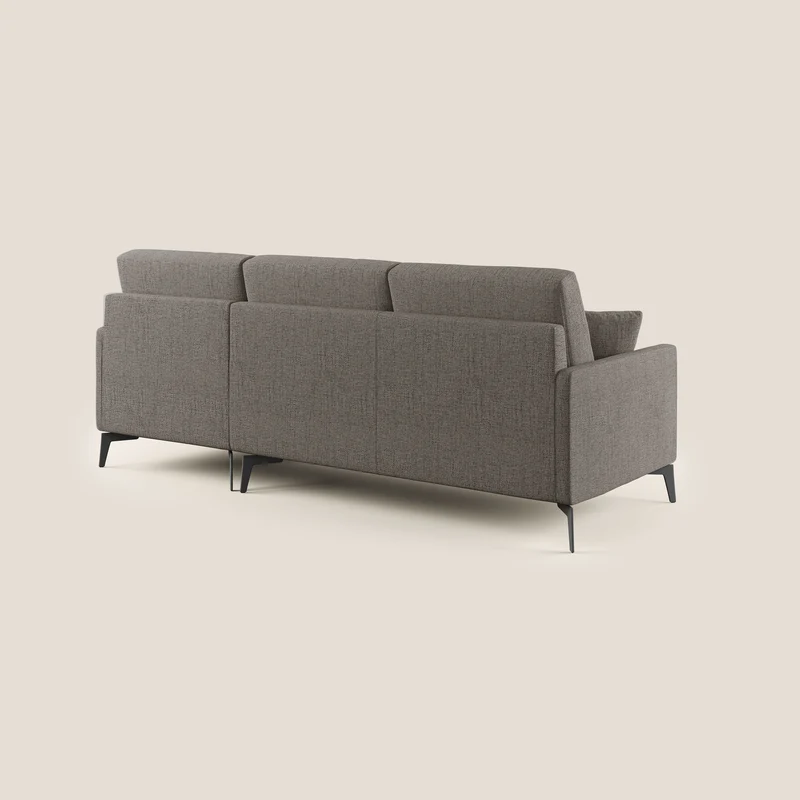 Saturno canapé d'angle moderne en tissu doux imperméable T03 taupe