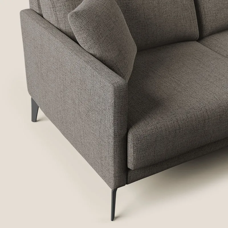 Saturno canapé d'angle moderne en tissu doux imperméable T03 taupe