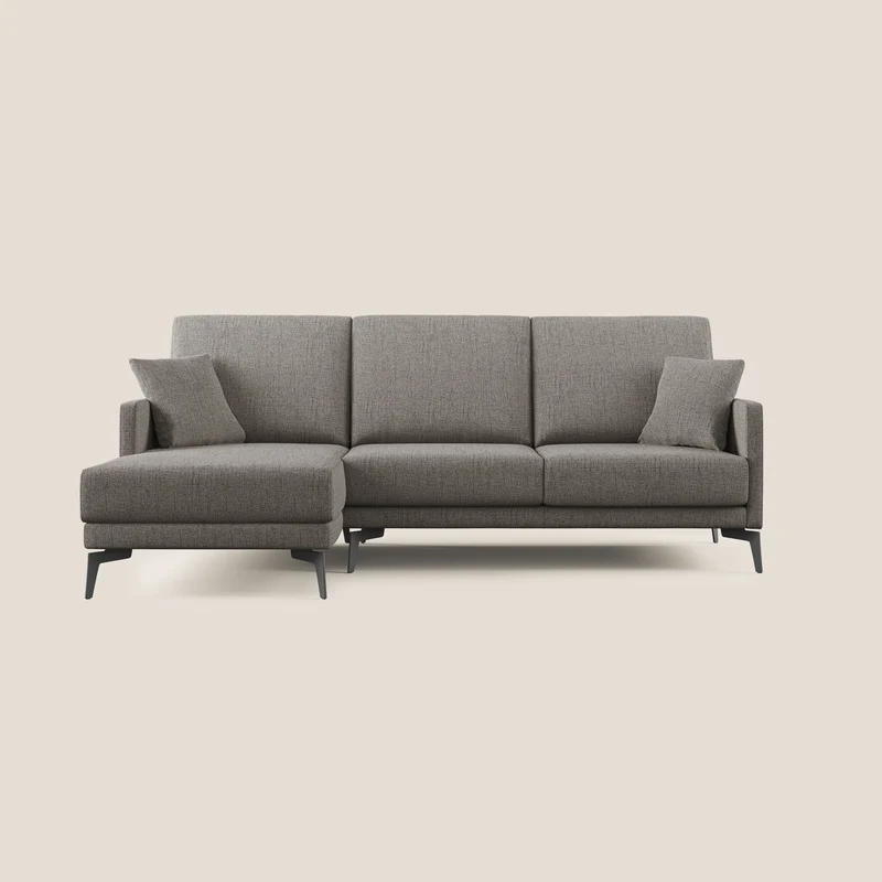 Saturno canapé d'angle moderne en tissu doux imperméable T03 taupe