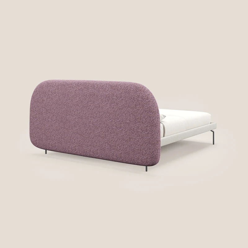 Soleil lit rembourré design avec pieds hauts en métal en bouclette détachable T12 violet