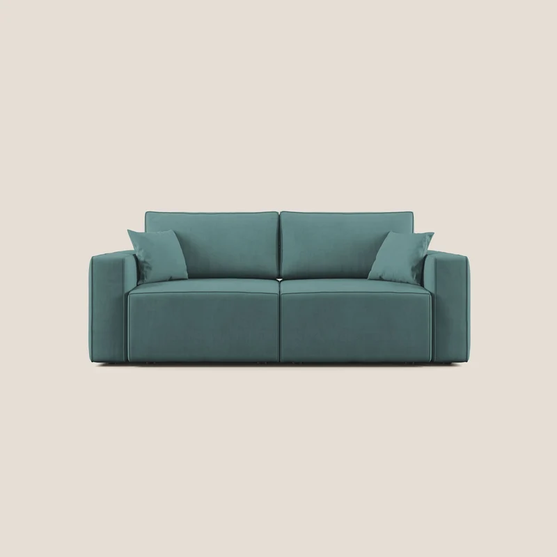 Morfeo canapé avec assises coulissantes en tissu imperméable doux T02 bleu pétrole