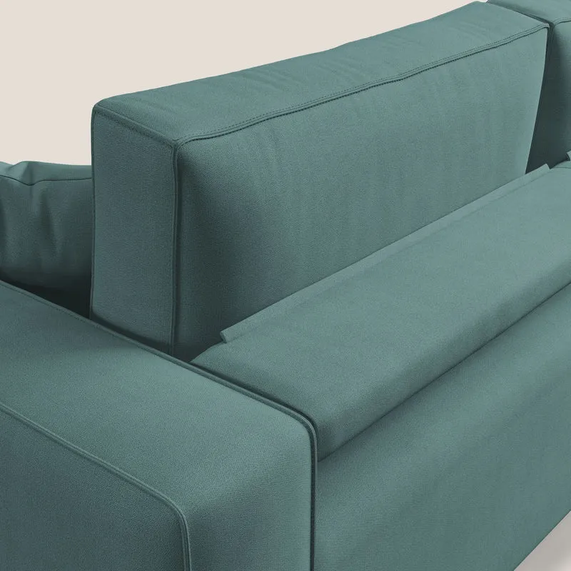 Morfeo canapé avec assises coulissantes en tissu imperméable doux T02 bleu pétrole