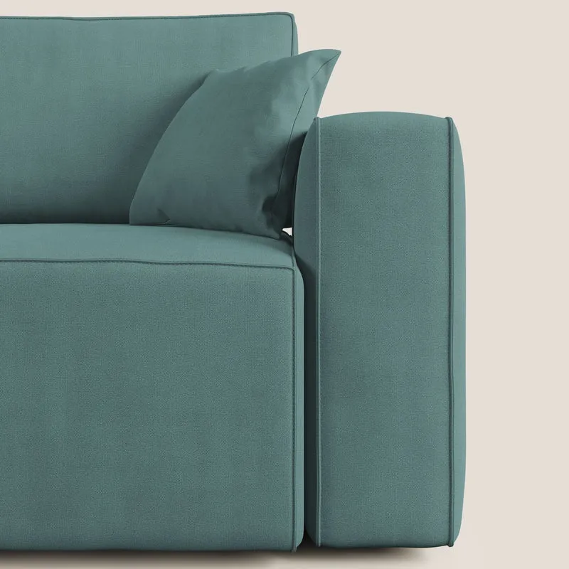 Morfeo canapé avec assises coulissantes en tissu imperméable doux T02 bleu pétrole