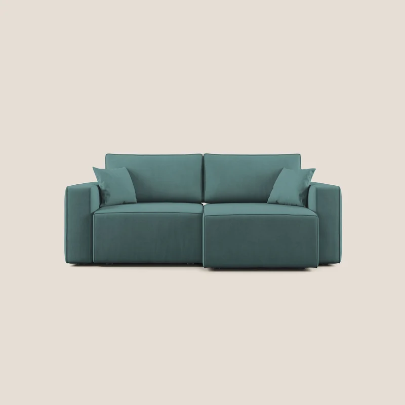 Morfeo canapé avec assises coulissantes en tissu imperméable doux T02 bleu pétrole