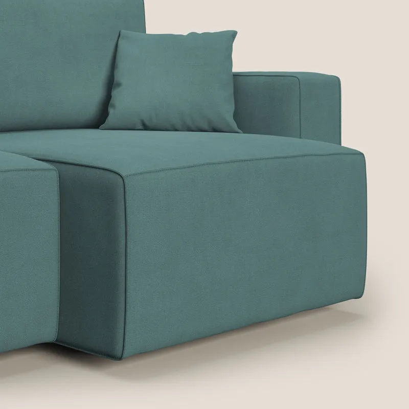 Morfeo canapé avec assises coulissantes en tissu imperméable doux T02 bleu pétrole