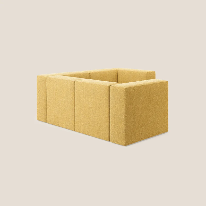 Nettuno canapé d'angle reversible modulable en bouclette douce T07 jaune