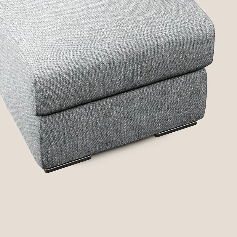 Sun pouf coffre en tissu imperméable doux entrelacé T06 gris